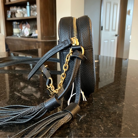 New Tory Burch McGraw Leather Camera Bag, Black Small Crossbody Purse - Picture 4 of 15